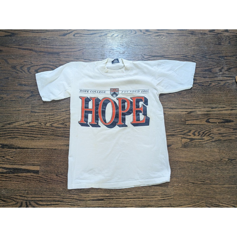 Vintage 90s JANSPORT HOPE College Single Stitch White T-Shirt Made In USA Size S